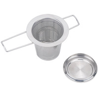 Handmatige thee-ei van roestvrij staal met deksel, herbruikbare fijnmazige zeefmand, gemakkelijk schoon te maken voor kopjes en mokken