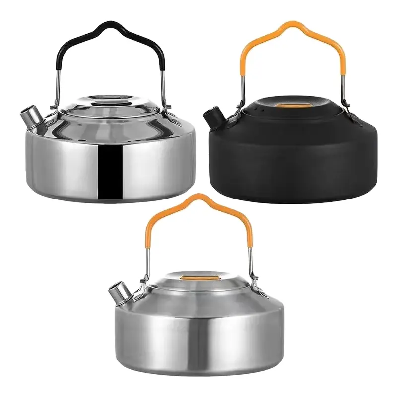 Hot Sale 1L Stainless Steel Outdoor Camping Tea Kettle Camping Pot Fording Handle Outdoor Kettle