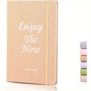 A5 100 GSM Thick Paper Linen Hardcover Lined <b>Journal</b> with Inspirational Design Dotted Binding Zhejiang China - Product Image 1