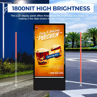 Affichage numérique portable et mobile à haute luminosité, alimenté par batterie, étanche, pour la vente au détail en extérieur, totem