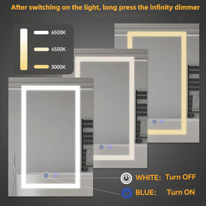 <span class=keywords><strong>Cabina</strong></span> a <span class=keywords><strong>specchio</strong></span> in alluminio a parete lavabo a doppio sportello camera da letto armadietto dei medicinali con LED - Product Image 3