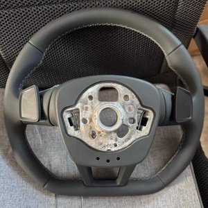 Volant pour <span class=keywords><strong>Audi</strong></span> A6 A3 A4 A5 Q5 <span class=keywords><strong>RS3</strong></span> RS7 Q7 C6 C8 A8 S6 S7 B8 B8.5 B9 S3 S4 S5 Sport Cuir Perforé Noir - Product Image 4