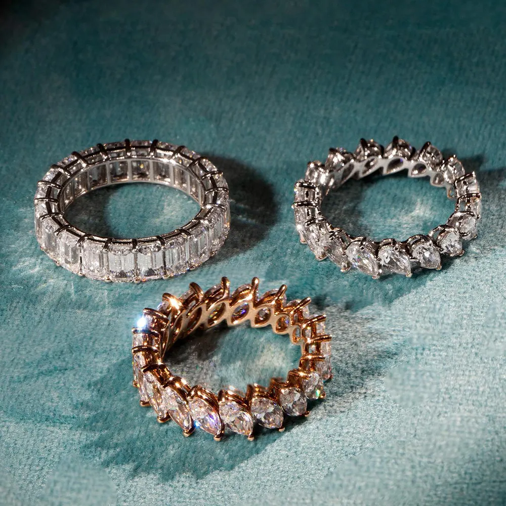Dylam san valentino regali 925 argento Sterling promozione calza 5A Zirconia promessa anello in argento per matrimonio anello per eternità