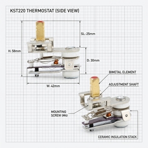 Thermostat bimétallique KST220 16A, interrupteur de contrôle de température pour <span class=keywords><strong>four</strong></span>, pour <span class=keywords><strong>réparation</strong></span> d'appareils électroménagers - Product Image 6