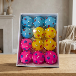 Pelotas de Goma con Diseño de Huellas y Huesos, Paquete de 12, Juguete para Perros, para Deportes y Juegos - Product Image 4