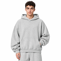 Sweat à capuche en molleton 350 GSM, coupe carrée, coupe ample, épaules tombantes, manches lanternes, épais, pour homme, marque privée, fourniture OEM