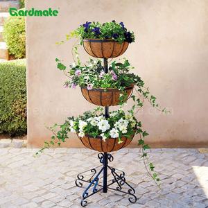 Fontaine à fleurs à <span class=keywords><strong>3</strong></span> niveaux avec revêtement en coco Décor de jardin extérieur pour jardin Patio Entrée Jardinière Pot à plantes Support de baignoire Fontaine à fleurs - Product Image 4