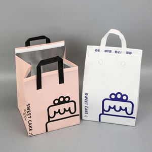 Disposable Leather Cake Insulation Bag Portable Takeout Delivery Bag Insulated Cooler Bag - Product Image 1