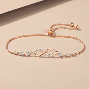 S925 Sterling Silver Digital 8-word Circular Symbol Fashion Bracelet Women Diamond Valentine's Day And Mother's Day Gifts