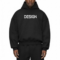 Sweat-shirt à capuche de haute qualité 500 g/m², 80 % coton, 20 % polyester, coupe ample, lourd, 600 g/m², sweat-shirt à capuche court pour hommes