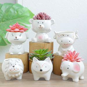 <span class=keywords><strong>Pot</strong></span> à plantes succulentes en céramique pour décoration de jardin bonsaï en forme d'animal - Product Image 2