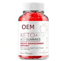 Gummies Keto ACV OEM 1000mg Vinaigre de cidre de pomme Vitamine B6 B12 Complément alimentaire pour la gestion du poids