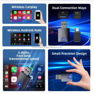 Adaptateur Mini Smart Car pour CarPlay et Android Auto - Connexion sans fil/filaire BT 5.2 USB, ajustement universel, fourni par l'usine - Product Image 5