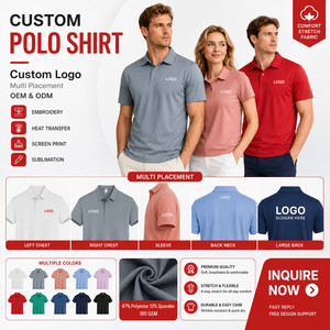 Polo personnalisé avec logo, 87% polyester, 13% élasthanne, séchage rapide, 190 GSM, extensible dans les 4 sens, unisexe, pour le golf, uniforme de travail, vente en gros - Product Image 2