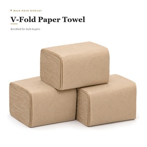 V-Fold <b>Paper</b> <b>Towel</b> Bulk Pack Brown Recycled Pulp Disposable Hand <b>towel</b> for hotel toilet - Product Image 4