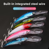 Leurre de pêche en mer à grande plaque de langue pour pêche au trolling agressif, en ABS, imitation de poisson vivant, 80g/225cm, Blanc Argenté, pour Black-bass, Carpe, Maquereau, Fumé