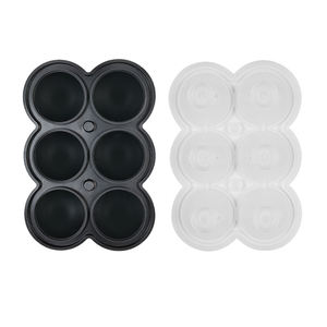 Molde de silicona para cubitos de hielo con tapa, esférico, de grado alimenticio, tipo embudo, con 6 cavidades, para hacer cubitos de hielo caseros. - Product Image 5
