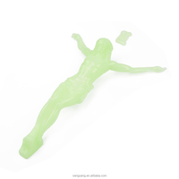 Figurine de Jésus lumineuse en plastique de 14 cm, croix INRI, décoration murale religieuse, crucifix, bijoux, pendentifs religieux plaqués, breloques