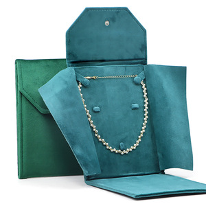 ถุงผ้ากำมะหยี่หรูหราสำหรับใส่สร้อยคอมุก พร้อมกระดุมแป๊ก สำหรับใส่ต่างหู แหวน สร้อยคอ ชุดเครื่องประดับ ป้องกันฝุ่น - Product Image 1