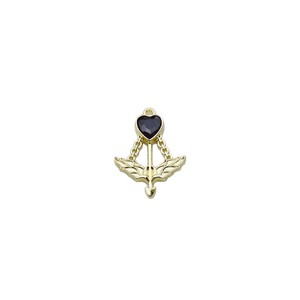 Pendentif en forme de flèche de Cupidon, breloques en alliage de zinc, serti de pierres, pour la fabrication de bijoux DIY, accessoire cadeau unisexe GJ333 - Product Image 5