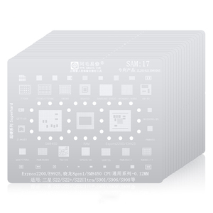 Set da 17 Pezzi Amaoe BGA: Stencil in Acciaio per Reballing e Riparazione CPU <span class=keywords><strong>Samsung</strong></span> S6/S7/S8/S9/S10/S20/S21/S22/Note/A9/C9/<span class=keywords><strong>A5</strong></span>/+ - Product Image 1