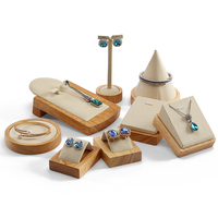 Présentoir à bijoux DIGU de luxe en bois couleur beige, ensemble de présentoirs buste pour bagues, colliers et bracelets