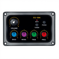 JOYO EQ-504 Égaliseur numérique 4 bandes avec boutons colorés, écran LCD, préampli et accordeur, en plastique ABS, pile 9V non incluse