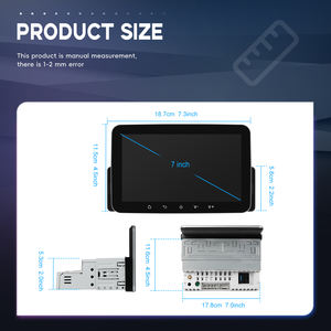 Podofo 7'' 4+64G 1 Din Autoradio Android Stéréo Autoradio Sans Fil CarPlay/Android Auto GPS WIFI FM RDS AI DSP BT EQ OEM Factory - Product Image 5