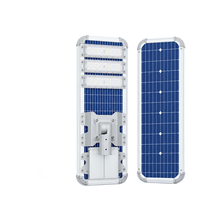 Lampadaire solaire LED extérieur IP65 avec boîtier en aluminium et support de poteau réglable pour l'éclairage des autoroutes, des parcs et des communautés