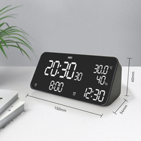 EMAF-Horloge électronique à luminosité automatique avec son oiseau, grand écran, horloge à piles LED, réveil numérique de chevet, température