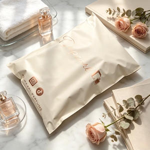 Wholesale Matte Peach Poly Mailers Custom Logo Rose Gold Print Mailing Bags Self‑Seal Poly Shipping Envelopes For Small Business - Product Image 1