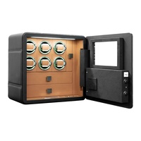 Boîte à remontoir automatique pour montres à 6 emplacements, moteur silencieux, coffre-fort en acier avec tiroirs à bijoux pour la maison