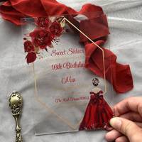 Commande ronde givrée Faire-Part De Mariage Plexi Glass Avec Un Decor Floral Des Wedding Party Billet Carte Invitation Mariage