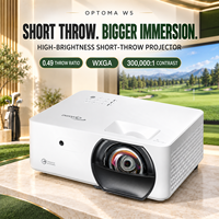 Projecteur Optoma W5 WXGA à courte focale pour simulateur de golf, 3500 lumens, rapport de projection 0,49, pour salle de golf intérieure et usage professionnel