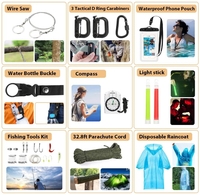 Kit de survie 250 pièces kit de premiers soins avec sac compatible Molle et tente d'urgence, kit d'urgence pour la randonnée, la chasse,