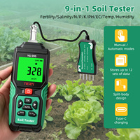 Medidor de Suelo Digital 9 en 1 YAGO YG-09S, Detector de pH, NPK, EC, Humedad, Temperatura, Salinidad y Fertilidad del Suelo, Analizador Portátil de Nutrientes del Suelo
