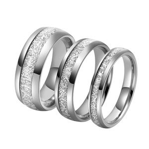 Nueva llegada elegante 4 6 8mm conjunto plata niebla moda joyería parejas anillos de tungsteno para hombres y mujeres - Product Image 1