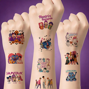 50 Pezzi Adesivi <span class=keywords><strong>Tatuaggio</strong></span> Kpop Gruppo Hunter Girl, Ecologici, Colorati, Cartoni Animati, Graffiti Creativi per Viso e Corpo - Product Image 2