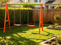 Ensemble de balançoires double robuste en acier galvanisé pour l'extérieur, idéal pour les enfants, les jardins, les parcs et les aires de jeux.