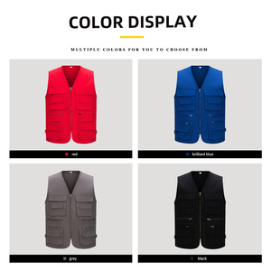 سترة عمل رجالية متعددة الجيوب من القطن 100٪، متينة وقابلة للتنفس - Product Image 3