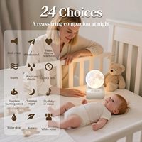 Veilleuse sphérique en plastique 2000 mAh avec minuterie, rechargeable, à commande tactile, meilleure machine à bruit blanc pour le sommeil