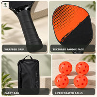 Ensemble de raquettes de pickleball en bois YANMUTU pour la plage avec balles, sac de transport, face de raquette texturée et poignée enveloppée - Combo de jeu d'extérieur en gros