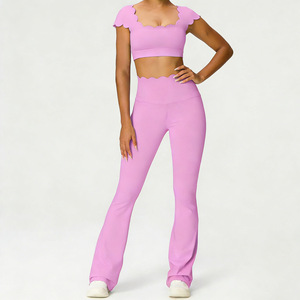 Ensemble 2 pièces <span class=keywords><strong>sexy</strong></span> pour <span class=keywords><strong>femme</strong></span> : débardeur dos nu évidé et pantalon de yoga taille haute, tenue de <span class=keywords><strong>sport</strong></span> ajustée et douce pour l'entraînement en extérieur - Product Image 3