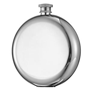 Neues Design Hochwertige Auslaufsichere 5oz Kristall-Rundflasche für Wein Wodka Geschäftsgeschenke Individuelles Logo - Product Image 1