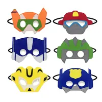 C075 Boy Birthday Party Favors Felt Masks Holiday Gifts Felt Quality Embroidered Party Robot Mask