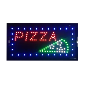 Tanda LED Pizza Neon, 19X10 Inci Lampu Berkedip & Stabil Dua Mode untuk Toko Bisnis
