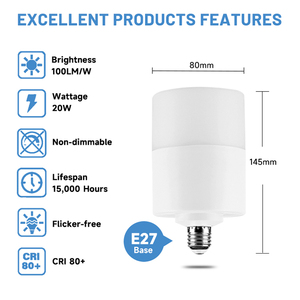 Ampoule LED Intelligente Haute Puissance à Culot E27, Prix Abordable, 10W, 20W, 30W, 40W, Haut Lumen, de Qualité Supérieure, Fabriquée en Chine - Product Image 3