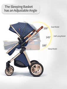 Poussette bébé 3 en 1 de haute qualité, luxe, haute position, multifonctionnelle, pour les voyages - Product Image 5