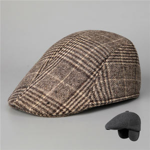 <span class=keywords><strong>Casquette</strong></span> d'hiver personnalisée en tweed à chevrons pour papa Gatsby <span class=keywords><strong>Casquette</strong></span> pour hommes <span class=keywords><strong>Casquette</strong></span> à oreillettes en forme de lierre Cowboy Casquettes plates vintage <span class=keywords><strong>Casquette</strong></span> de gavroche à carreaux avec oreille - Product Image 3