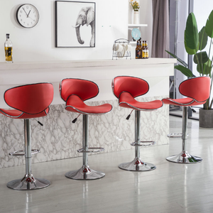 Bán buôn da ăn trắng <span class=keywords><strong>Bar</strong></span> ghế PU xoay ghế mà không có bánh xe - Product Image 6